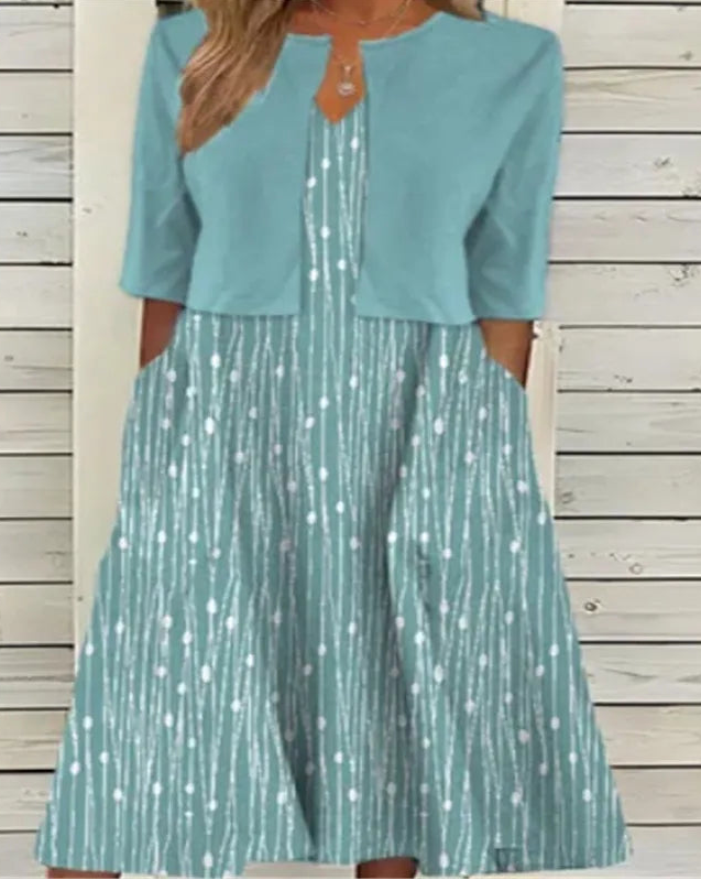 Elise™ - Floral Two-Piece Midi Dress