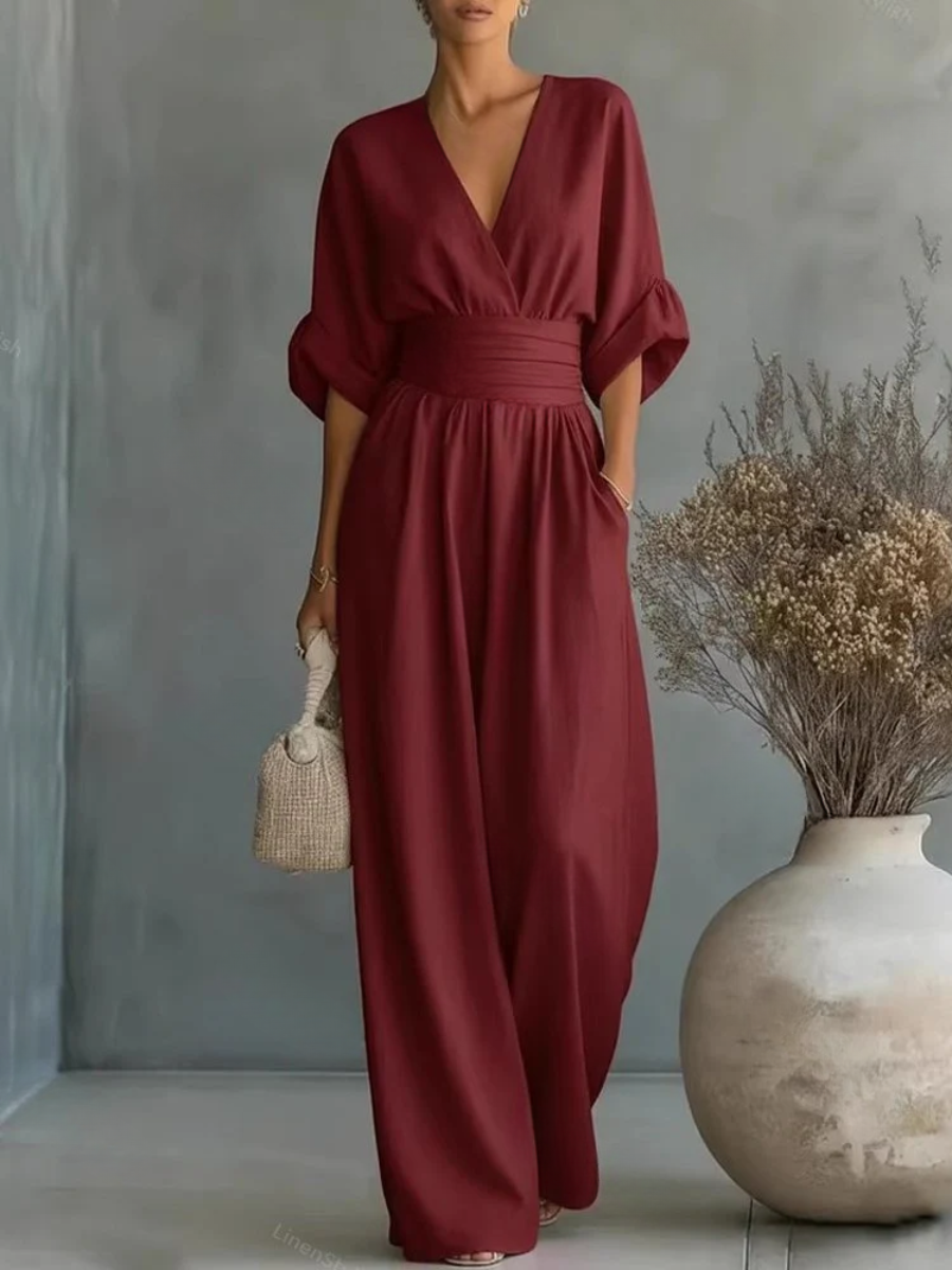 Sofia™ | Effortless V-Neck Jumpsuit