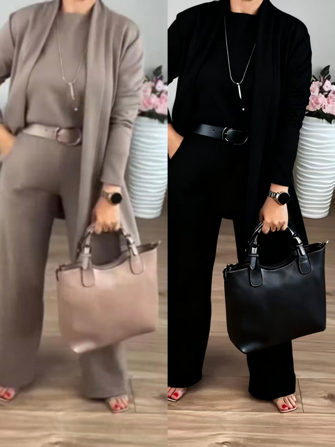 Erisandra™ | Elegant 3-Piece Long Cardigan Set