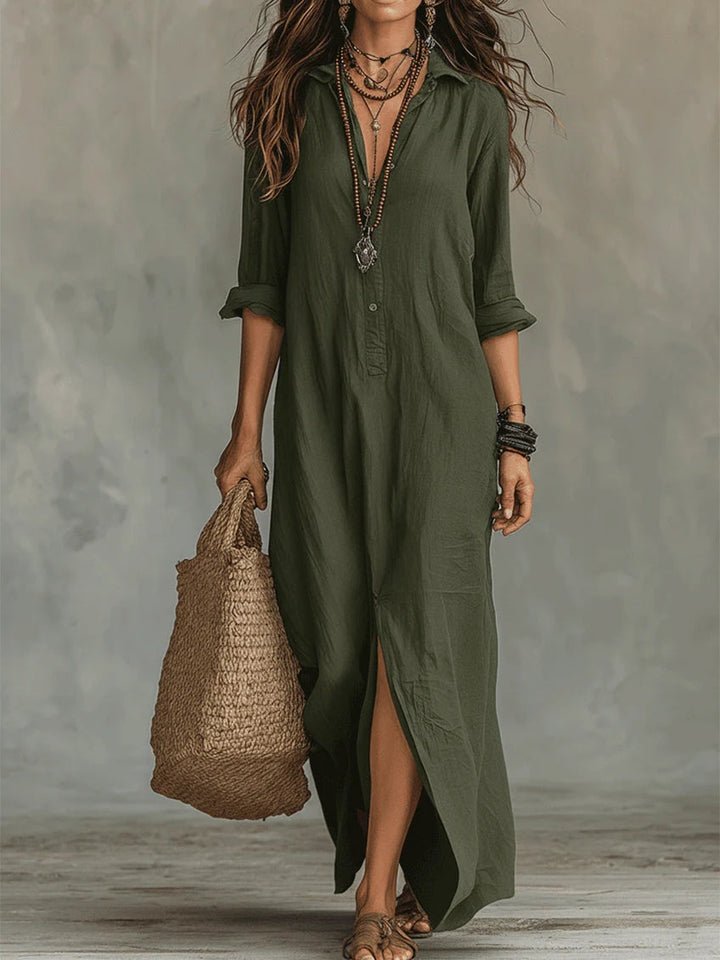 Sienna™ | Relaxed Maxi Shirt Dress