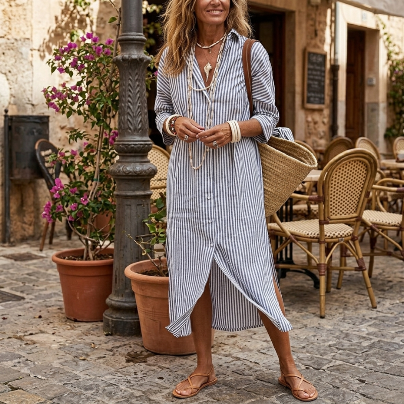 Nichole™ Elegant Striped Summer Dress