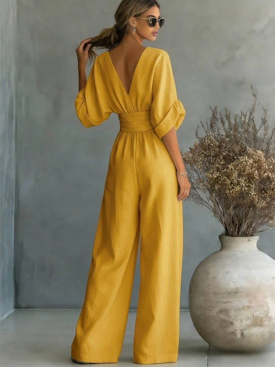 Sofia™ | Effortless V-Neck Jumpsuit
