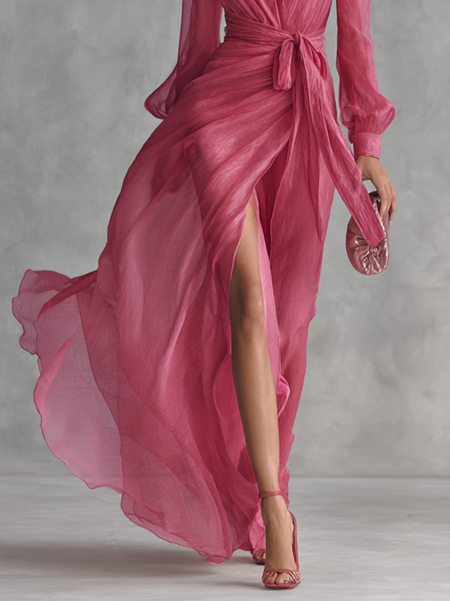 Valentine | Delicate Chiffon V-Neck Dress