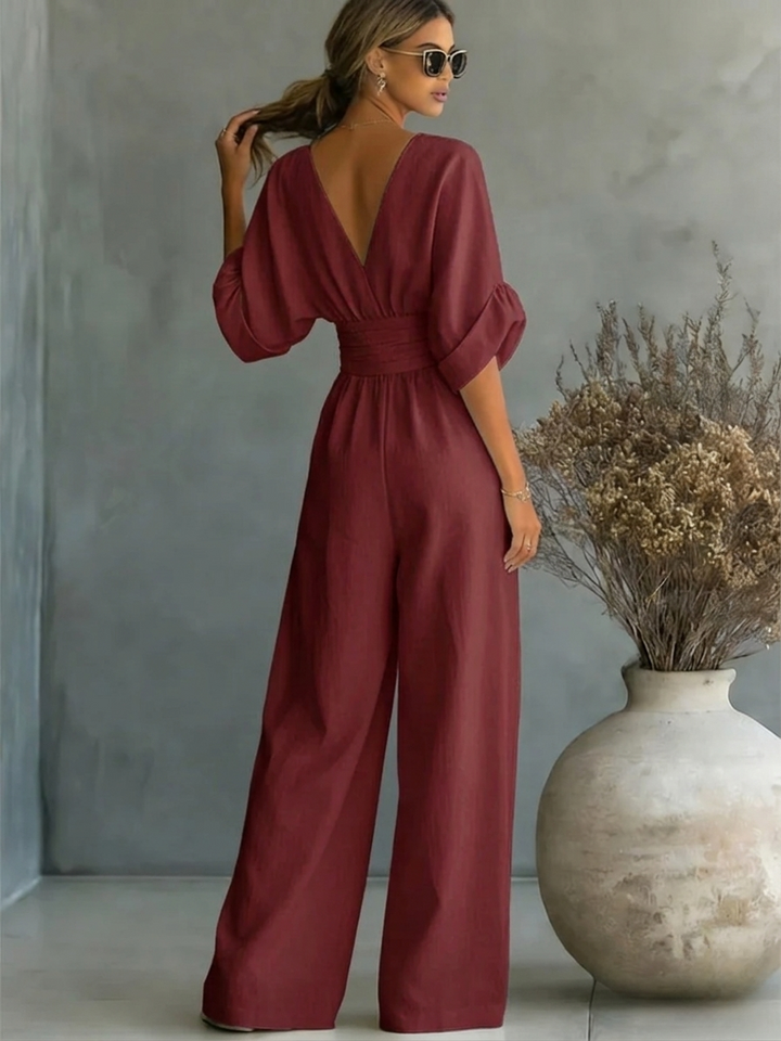 Sofia™ | Effortless V-Neck Jumpsuit