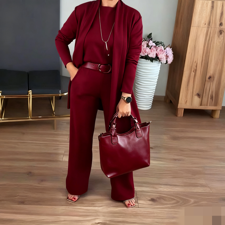 Erisandra™ | Elegant 3-Piece Long Cardigan Set