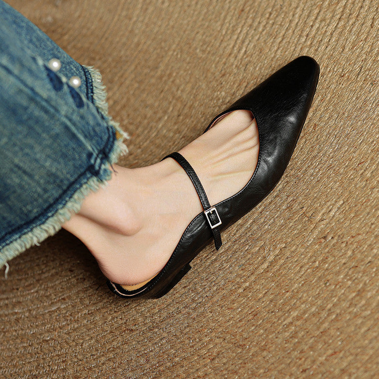 Thea Genuine Leather Mules