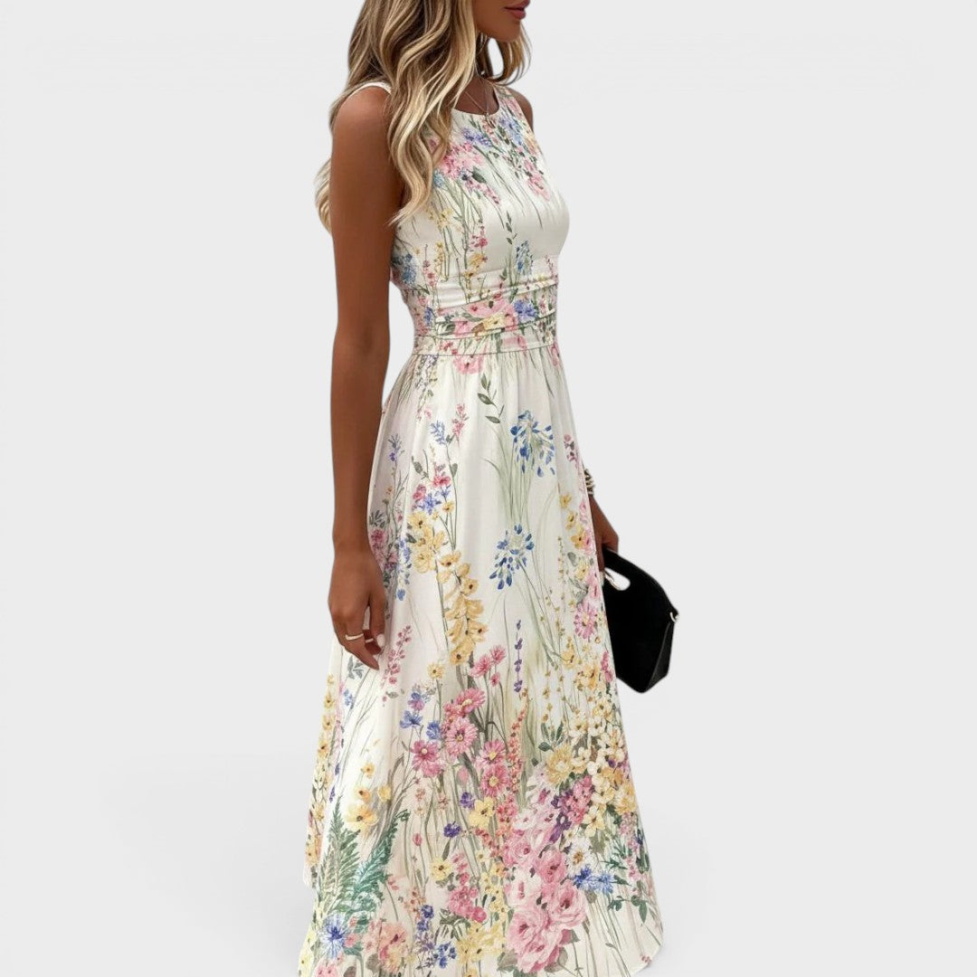 Tanya™ | Watercolor Floral Midi Dress