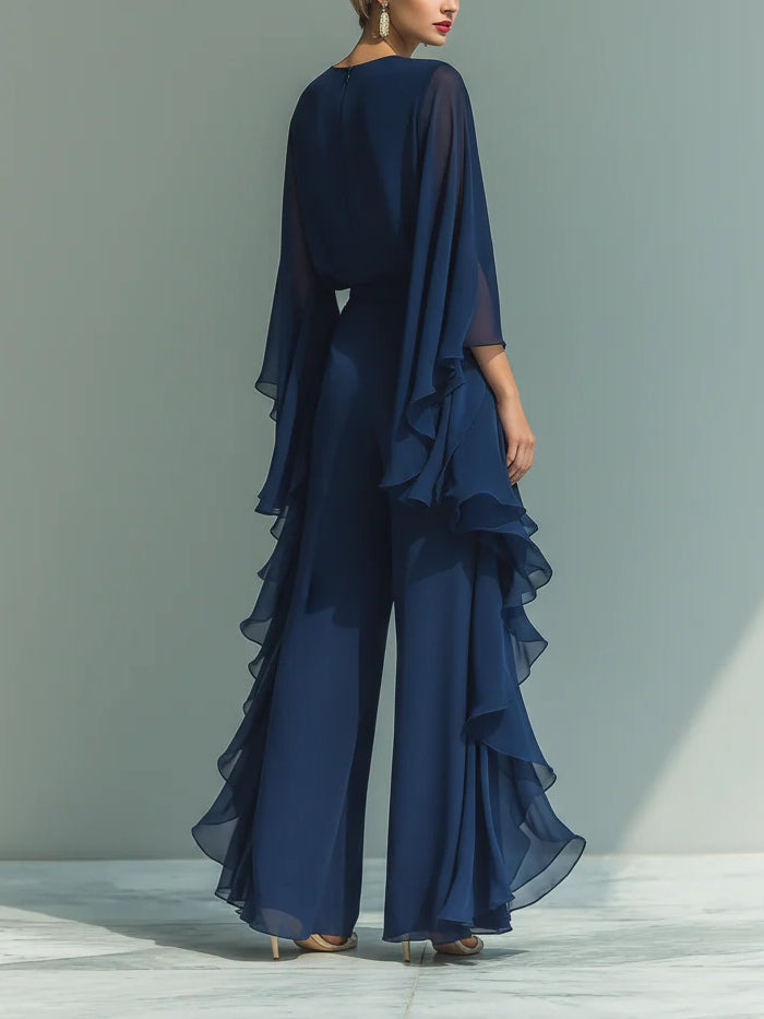 Michaela™ | Elegant Chiffon Sleeve Two-Piece Set