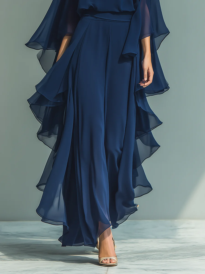 Michaela™ | Elegant Chiffon Sleeve Two-Piece Set