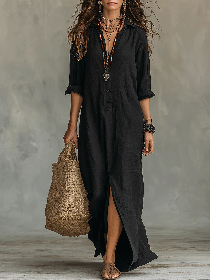 Sienna™ | Relaxed Maxi Shirt Dress