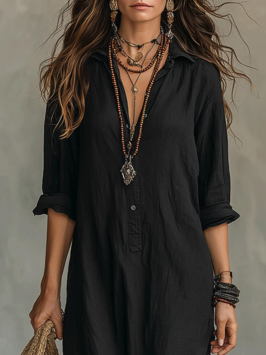 Sienna™ | Relaxed Maxi Shirt Dress