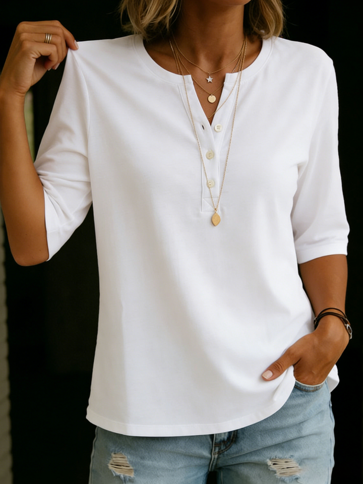 Henley™ | Comfortable Button-Neck Cotton Top