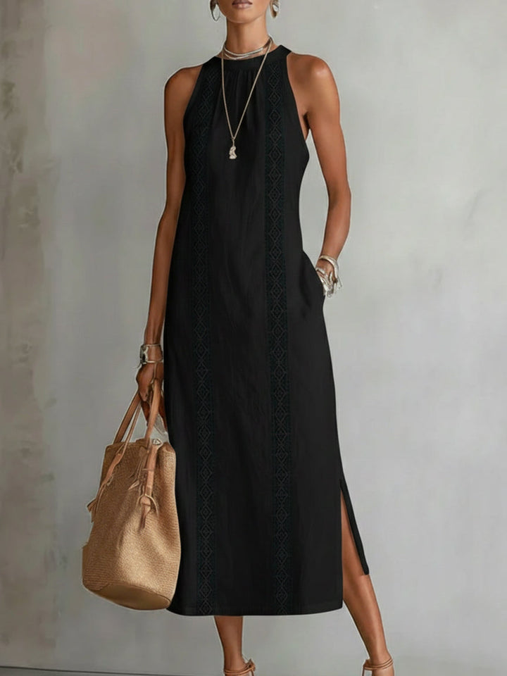 Alessandra™ | Elegant White Linen Maxi Dress