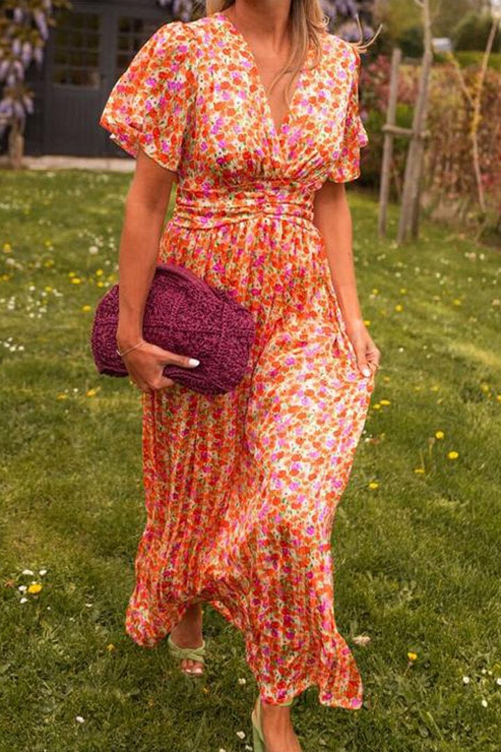 Sigrid™ | Chic Maxi Dress Featuring a Deep V-Neck