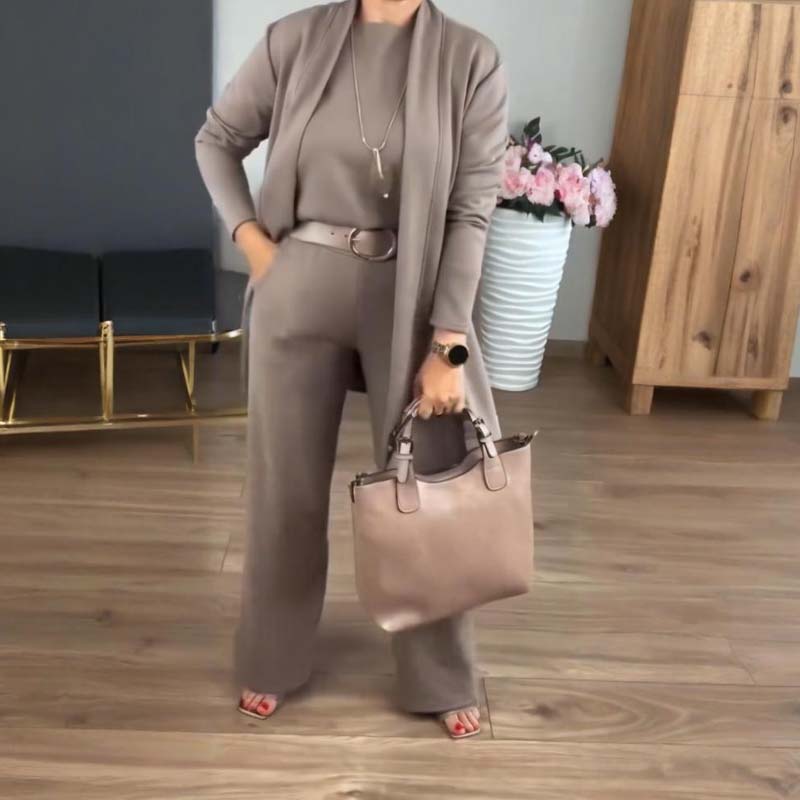 Erisandra™ | Elegant 3-Piece Long Cardigan Set